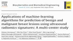 Applications of machine-learning algorithms for prediction of benign and malignant breast lesions using ultrasound radiomics signatures: A multi-center study Original Article